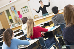 Teacher in front of class