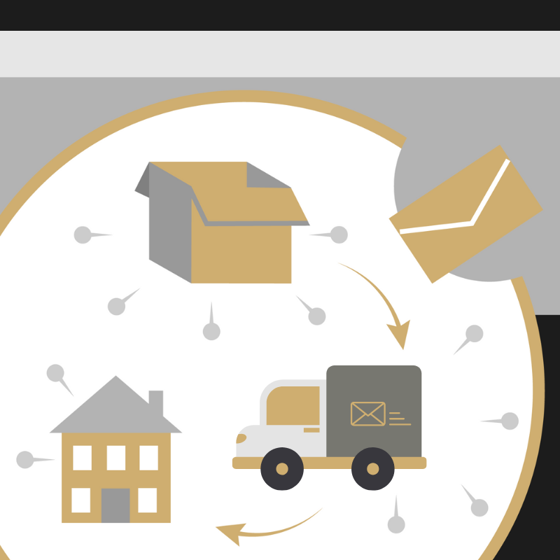 illustration of a cell mail delivery | design by Liz Chagnon