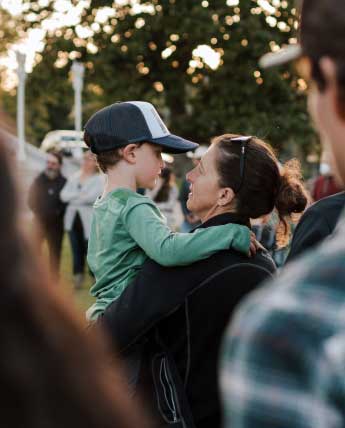 Mother holding kid