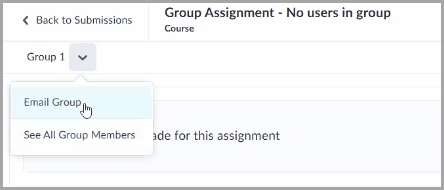 Email Group button in Group Assignment Evaluation for groups with no members.