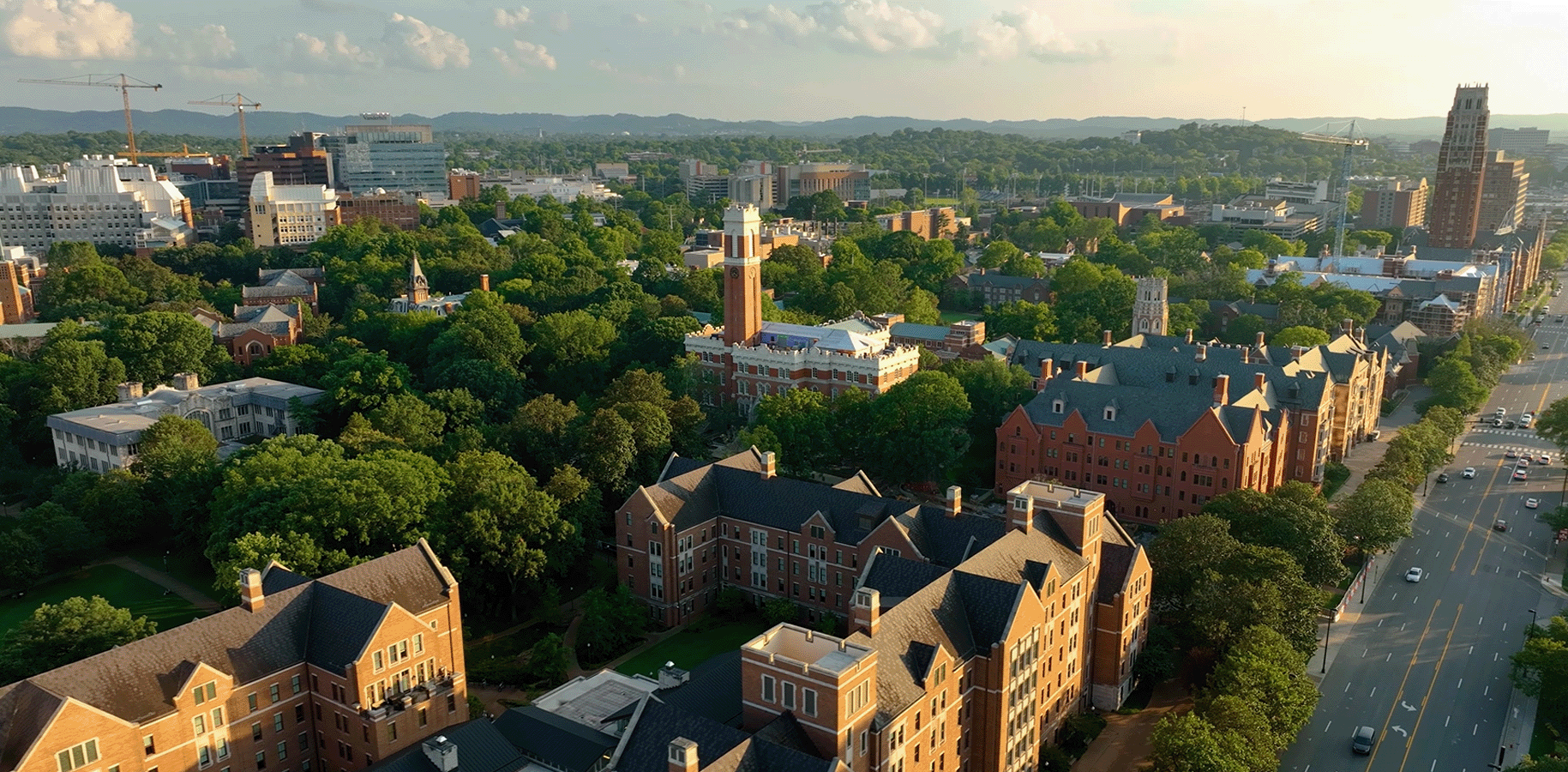 Aerial view of Vanderbilt University campus