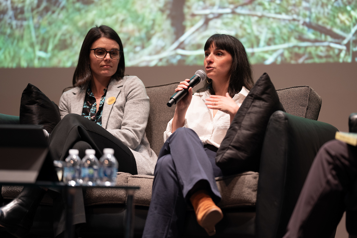 Ari Caramanica and Natalie Ashker Seevers discuss the history of food and labor at Frist Art Museum on March 20, 2025 (Joe Howell)