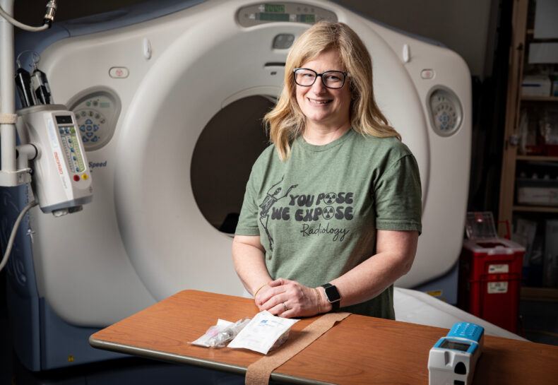 Shannon Renegar, a CT technologist, poses for a photo at Vanderbilt Wilson County Hospital on Monday, April 7, 2025, in Lebanon, Tennessee. (photo by Erin O. Smith)