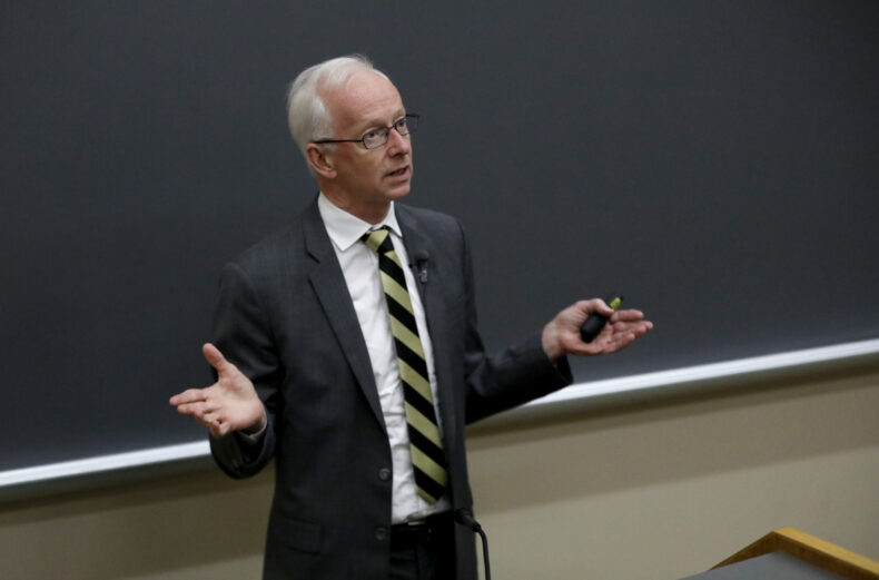 Donald Brady, MD, talks about the history of medicine at Vanderbilt. (photo by Donn Jones)