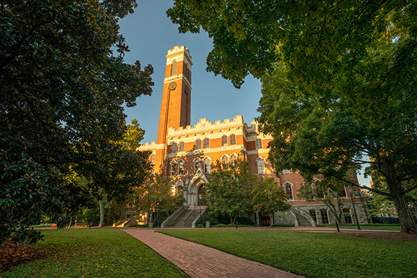 Kirkland Hall framed by trees
